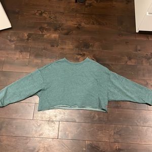 Green cropped sweater